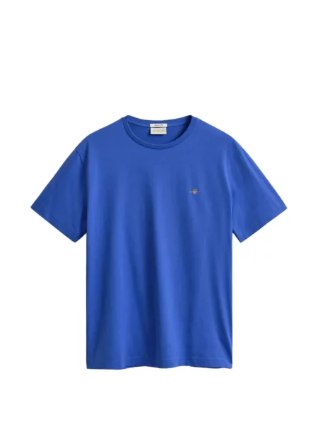 Tricou Gant cu broderie albastru