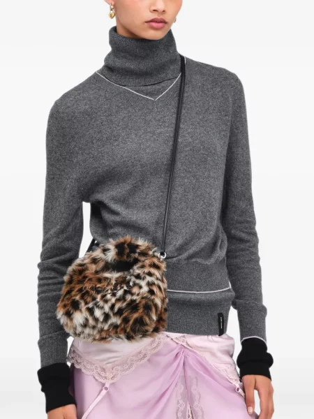 Blană artificială geanta crossbody Marc Jacobs maro
