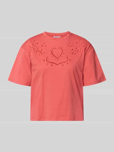 T-shirt z haftem angielskim i okrągłym dekoltem Jake*s Casual