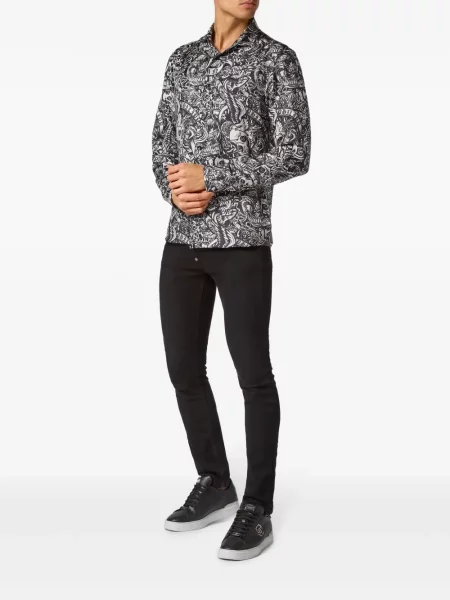 Šilkinė raštuota marškiniai Philipp Plein juoda