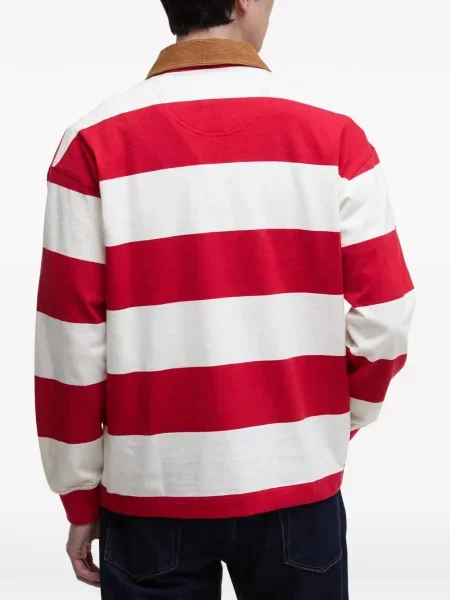 Polo Barbour de catifea cord cu dungi roșu