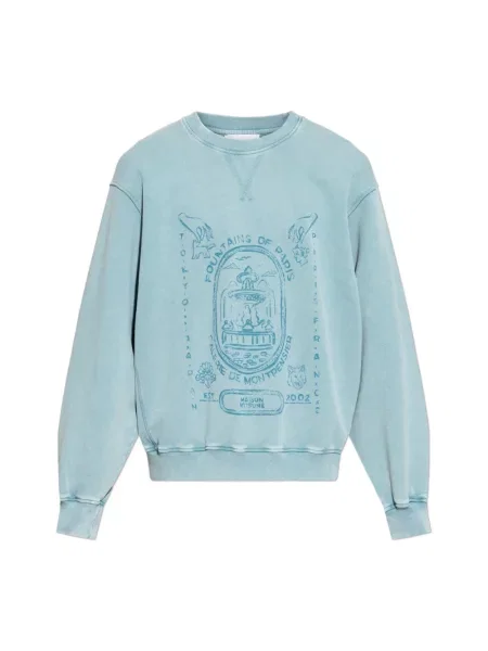 Bluza Maison Kitsune z nadrukiem niebieska