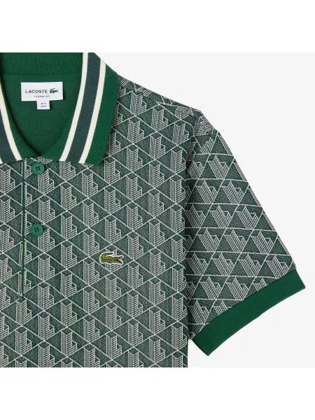 Lacoste Koszulka Polo Z Monogramem Classic Fit zielona