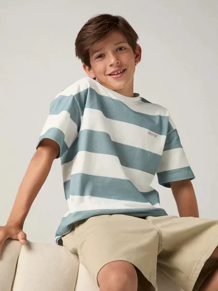 Levi's majica za djecu s pamukom BIG STRIPE TEE plava