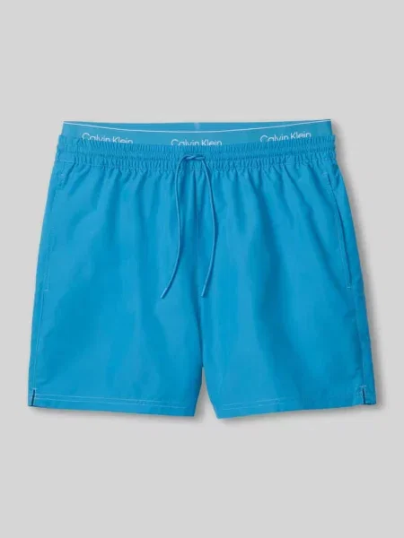 Spodenki kąpielowe z z logo Calvin Klein Underwear niebieski