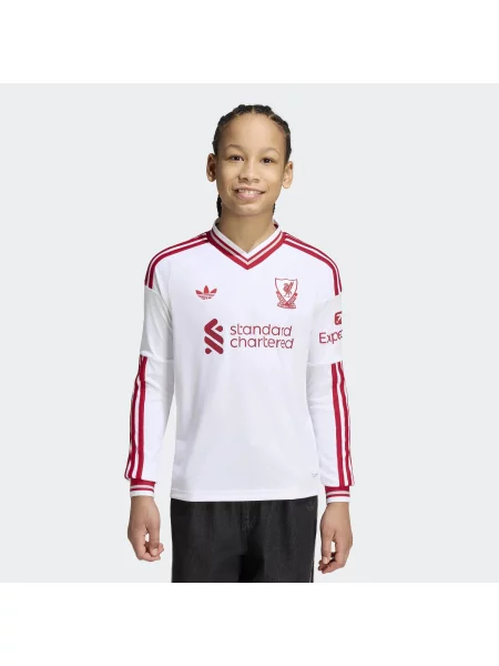 Wyjazdowa koszulka z długim rękawem Liverpool FC biała
