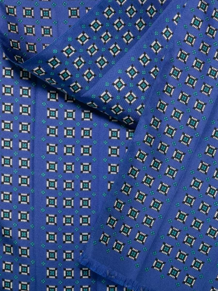 Fular Tom Ford cu imprimeu geometric albastru