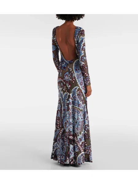 Rochie maxi Etro din jerseu cu model paisley de costum