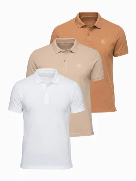 Tricou polo Ombre alb