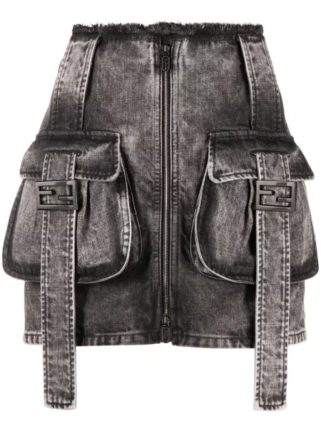 Spódnica jeansowa Fendi szara