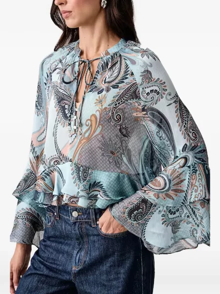Bluză Guess cu imagine cu model paisley albastru