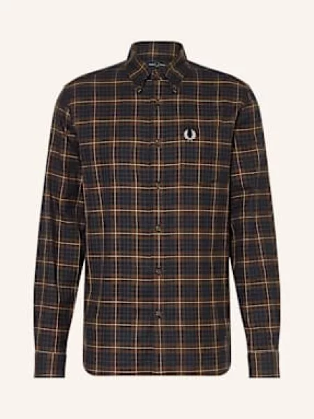 Fred Perry Flanelová Košile Regular Fit hnědá/ tmavě hnědá/ krémová hnědá
