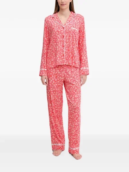 Pijamale Dkny cu model floral cu imagine portocaliu