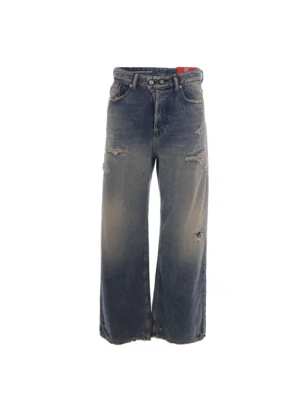 Jeansy straight leg Diesel niebieskie