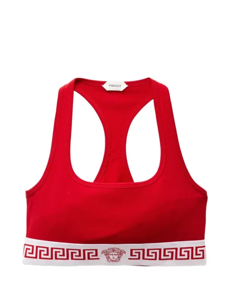 Sutien bralette Versace din jerseu roșu