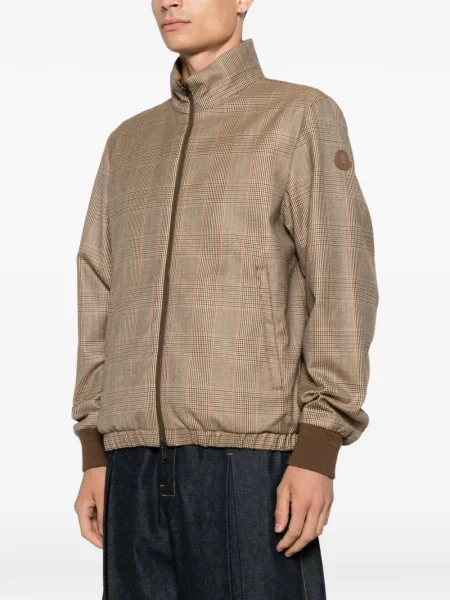 Geacă Moncler în carouri maro