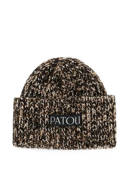 Căciulă Patou tricotate chunky cu autograf negru