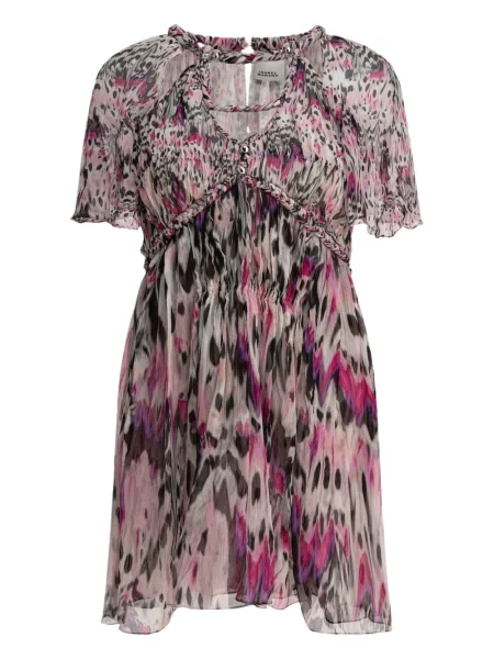 Rochie mini Isabel Marant cu imagine țesută roz