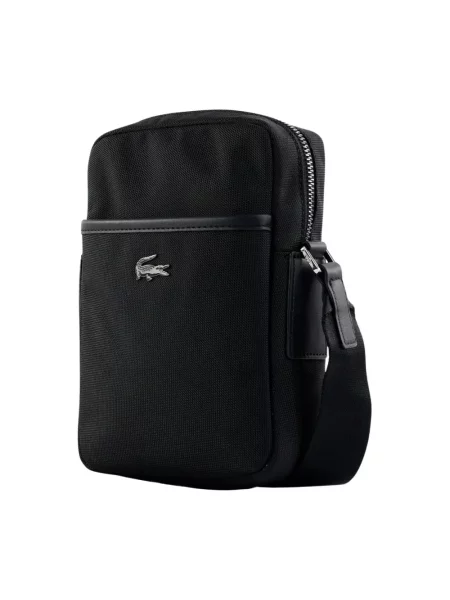 Torba na ramię z detal z logo Lacoste czarna