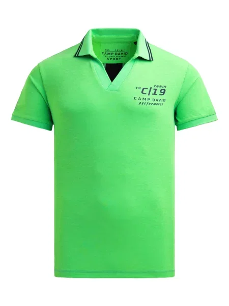 CAMP DAVID Majica svetlo zelena / črna bela