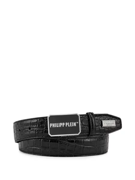 Cu centură curea Philipp Plein din piele negru