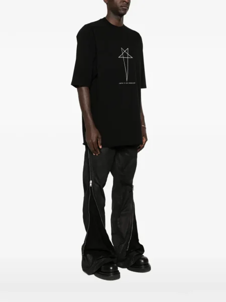 Μπλούζα Rick Owens Drkshdw με σχέδιο με στρογγυλή λαιμόκοψη μαύρο
