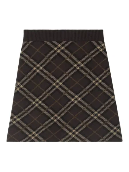 Mała mały spódnica mini Burberry w kratkę brązowa