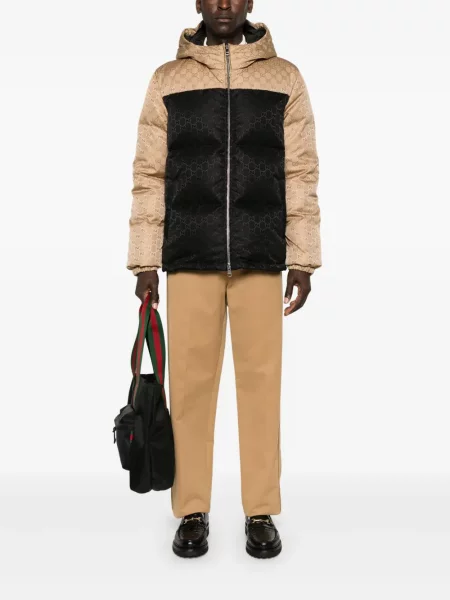 Geacă cu puf Gucci din canvas negru