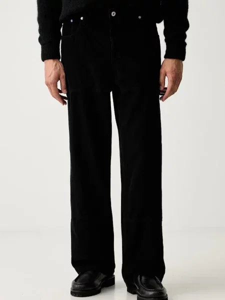 Karl Lagerfeld Jeans pantaloni pentru bărbați din catifea reiată negru