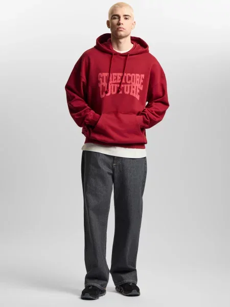 Bluza sportowa Prosto Street Couture z kapturem czerwona