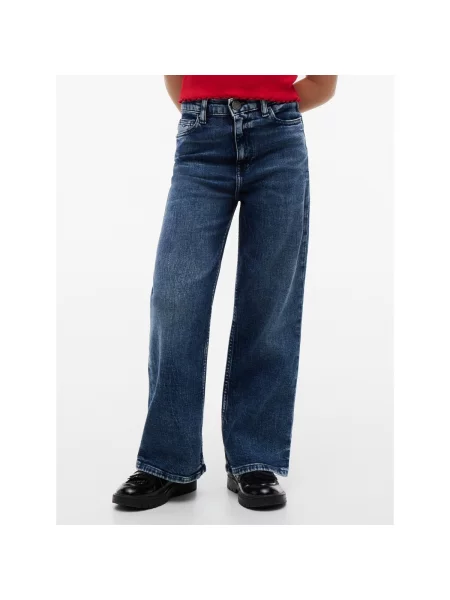 Džínsy so strihom ku čižmám Tommy Hilfiger modrá