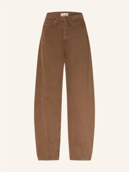 Ichi Barrel Džíny Ihblich denim brown washed hnědé