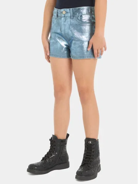 Pantaloni scurți din denim copii Calvin Klein Jeans albastru