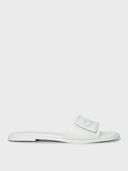 Кожаные шлепанцы Calvin Klein без каблука