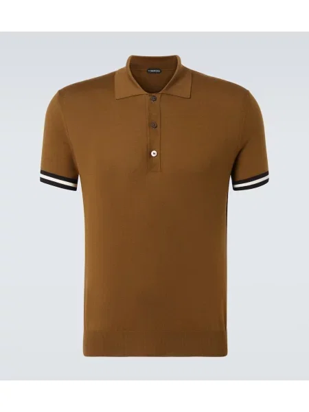 Polo Tom Ford de mătase maro