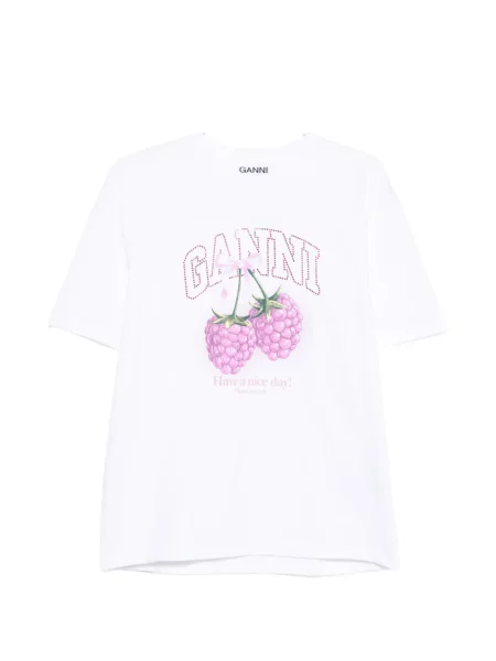 Grafic tricou Ganni alb