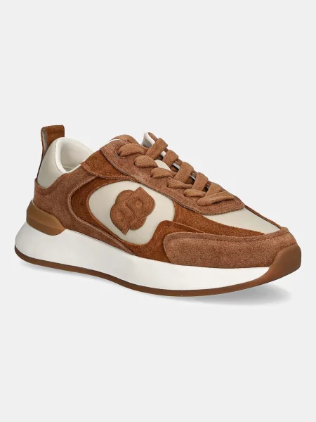 Велурени маратонки BOSS B Icon кафяво