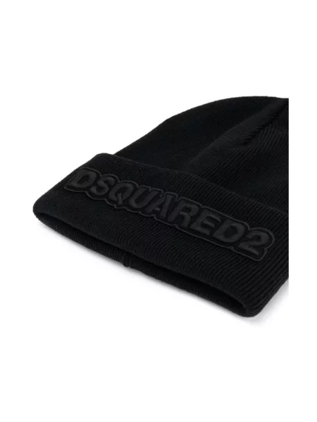 Dzianinowa czapka Dsquared2 czarna