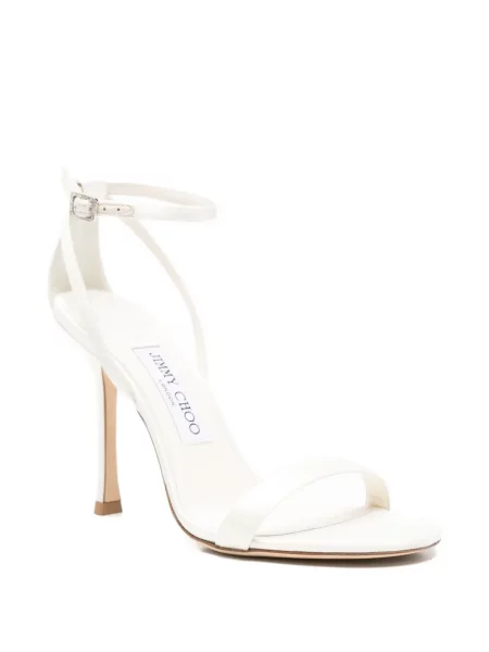Sandale Jimmy Choo cu cataramă cu bretele alb
