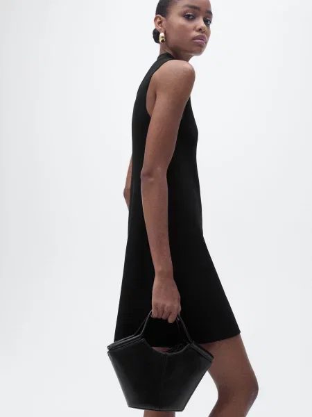 Сукня міні MANGO поліестер/віскоза чорний