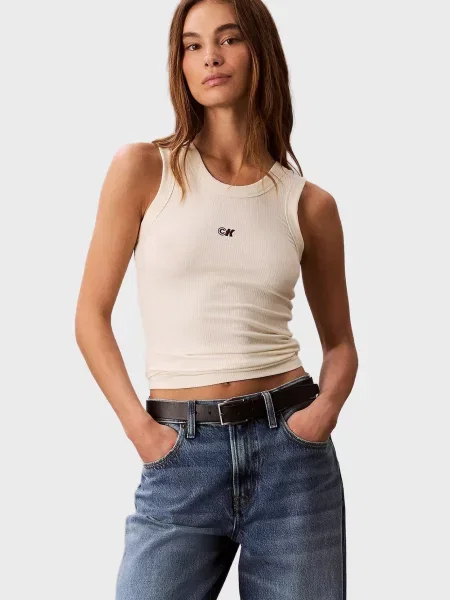 Майка Calvin Klein Jeans з модала біла