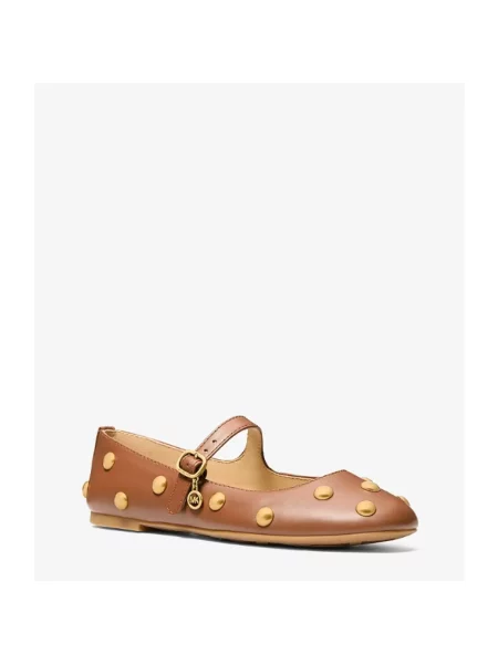 MICHAEL Michael Kors baleriny skórzane Nellie Flex Ballet brązowe