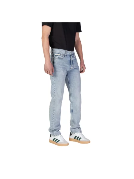 Jeansy straight leg Calvin Klein Jeans niebieskie