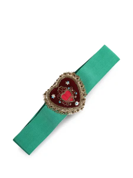 Cu centură curea Dolce & Gabbana cu motiv cu inimi verde