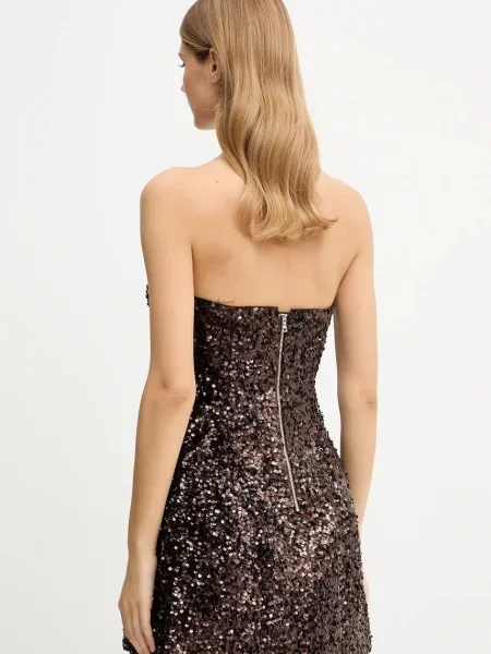 Bardot rochie mini evazați maro