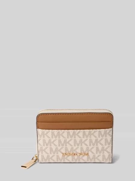Mały portfel Michael Michael Kors skórzany beżowy