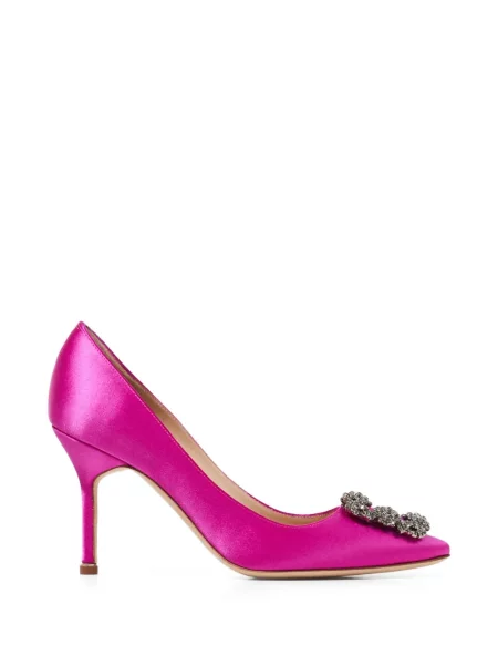 Pantofi cu toc Manolo Blahnik cu cataramă roz