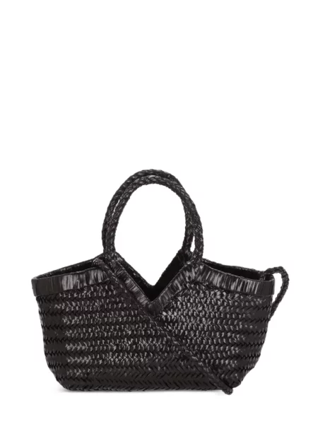 Geantă shopper Vipera din piele țesută maro