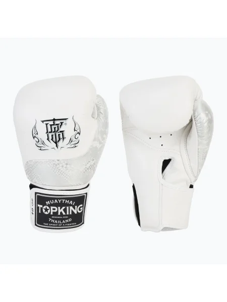 Боксови ръкавици Top King Muay Thai Power Snake бели/сребърни бяло