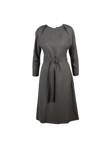 Sukienka midi Mm6 Maison Margiela wełniana szara